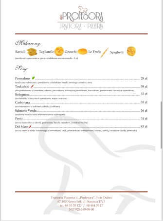 Trattoria-Pizzeria U Profesora Nowa Sól