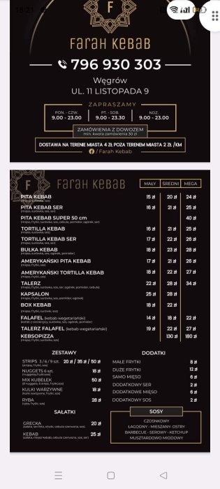 FARAH KEBAB Wegrow