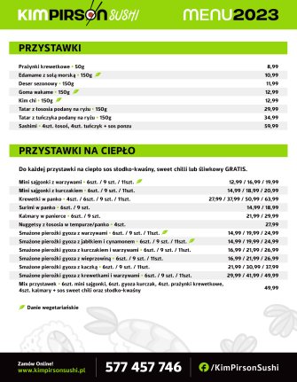 Sushi na zamówienie- Kim Pirson Sushi- Zielona Góra i okolice