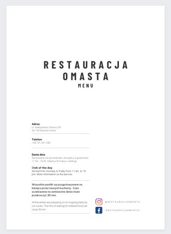 Restauracja Omasta Mszana Dolna