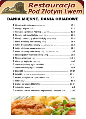 Restauracja Pod Złotym Lwem Grodków