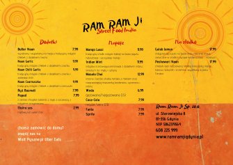 Ram Ram JI Street India Food Gdynia