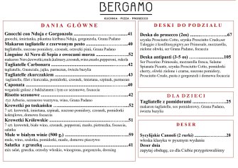 Bergamo - kuchnia pizza prosecco Gdynia