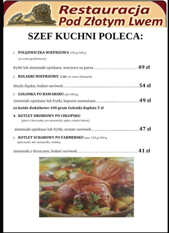 Restauracja Pod Złotym Lwem Grodków