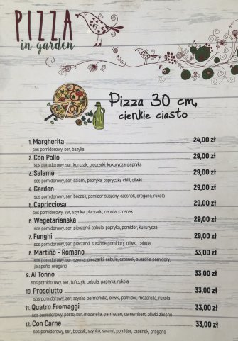 Pizza in garden Nałeczow