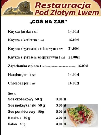 Restauracja Pod Złotym Lwem Grodków