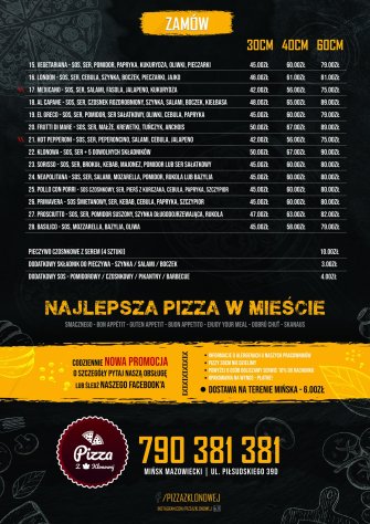 Pizza Z Klonowej Mińsk Mazowiecki