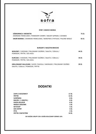 sofra cafe&restaurant Warszawa